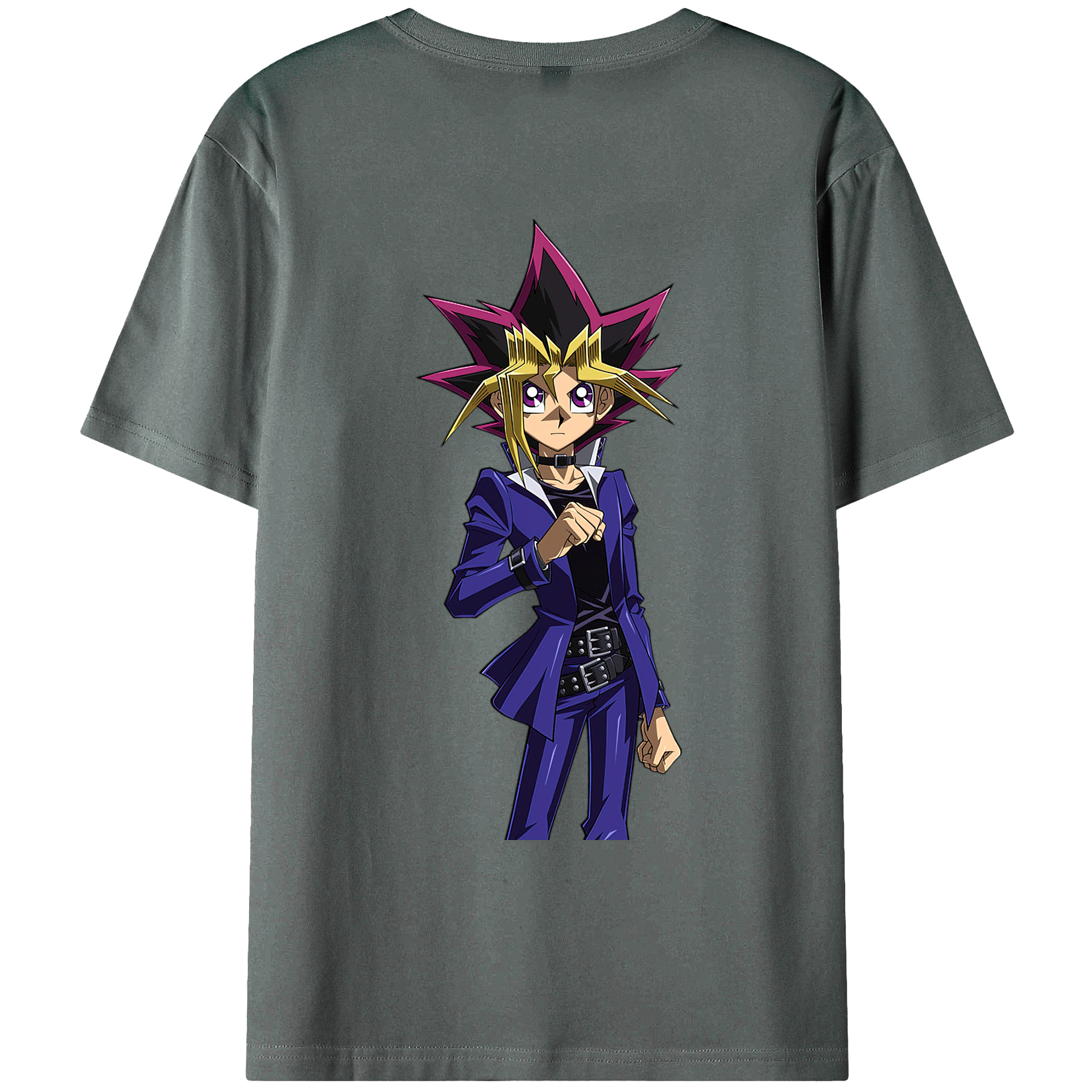 （画像用） 遊☆戯☆王 Yu-Gi-Oh! 綿100％ メンズ半袖Tシャツ（バックプリント） 通気性